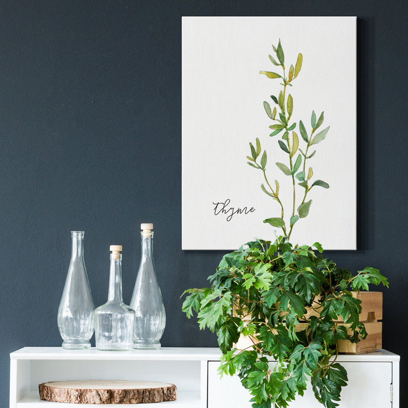 «Fresh Sprig Thym» par Carol Robinson, reproduction d'art sur toile tendue, H 40 po x l 30 po x P 1 po
