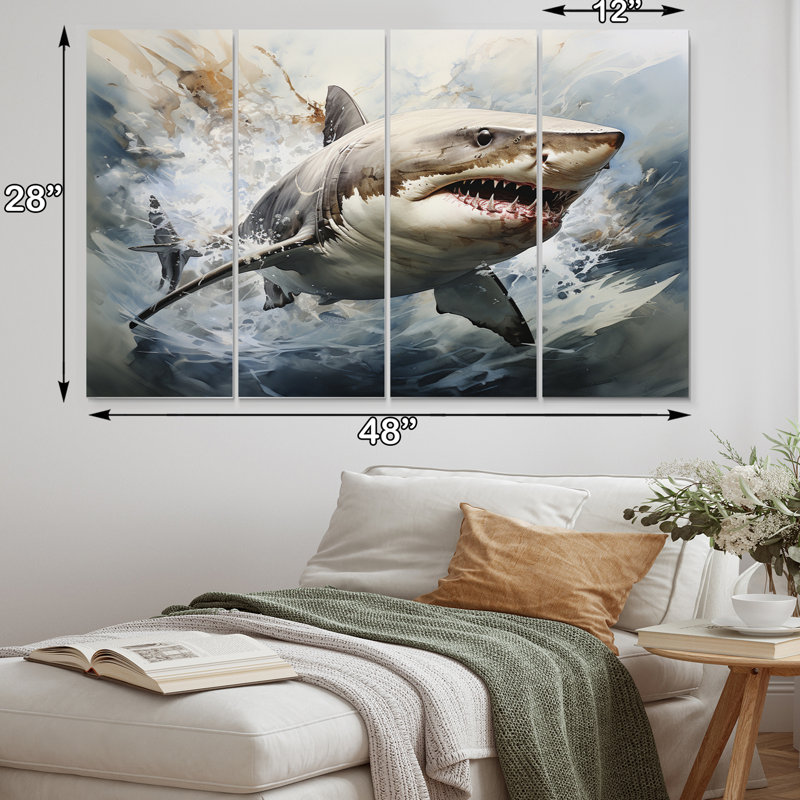  Requin gris chasseur silencieux I, requin gris chasseur silencieux I sur toile, 4 pièces
