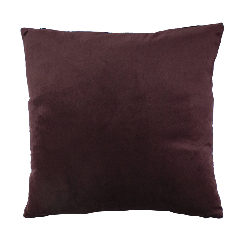 Coussin décoratif en velours bourgogne 17 "