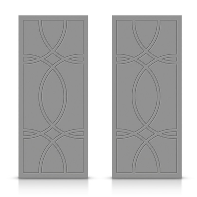 Portes de placard coulissantes à panneaux, Gris clair, 84 po x 80 po