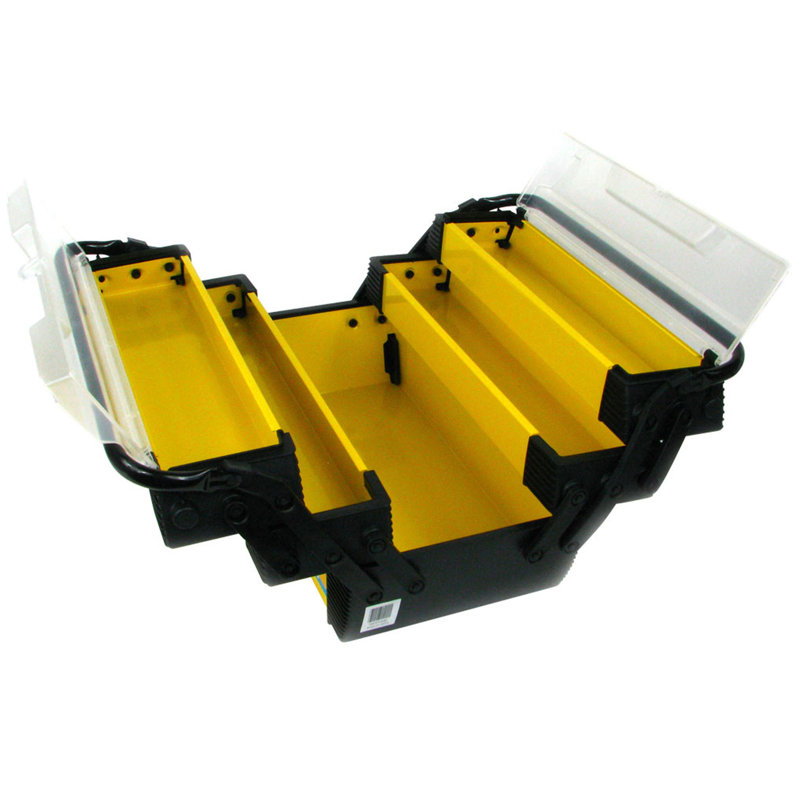 Stalwart 3-Tier Portable Tool Box - Rugged Plastic Tacklebox for Tools, Parts, Crafting Supplies, or Tackle