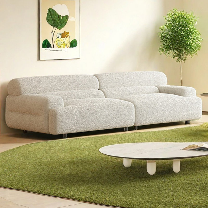 CanapÃ© franÃ§ais, H 28,34 po x l 98,42 po x P 37,4 po, 4, Blanc