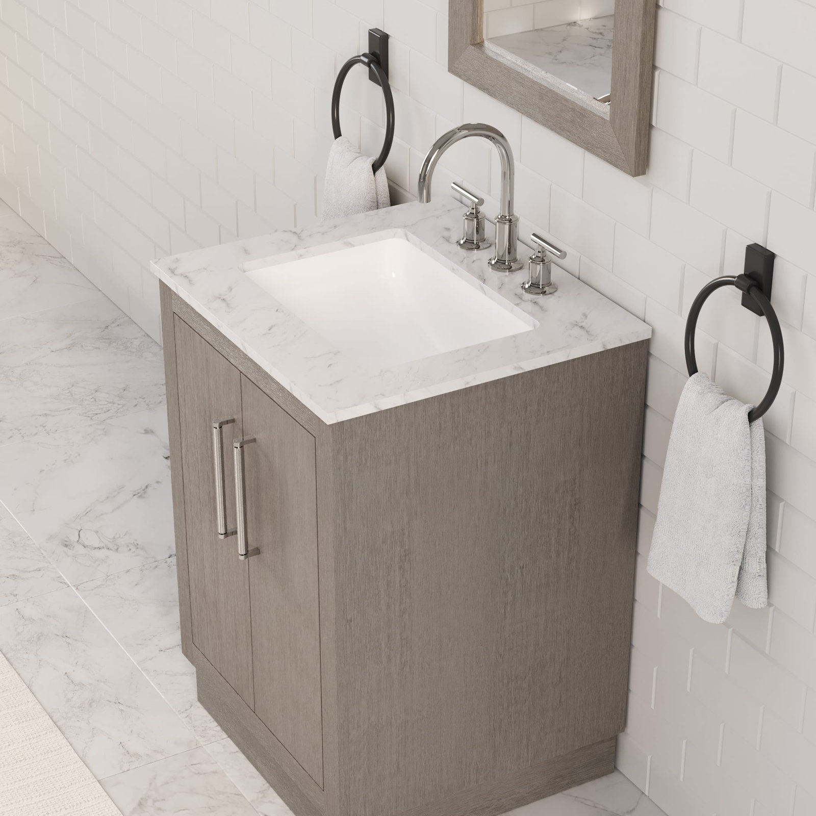 Kamila 24'' Single Bathroom Vanity, Chrome