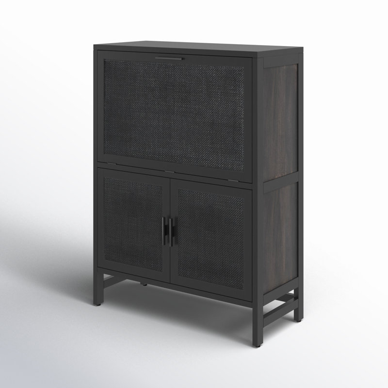 Caprice Bar Cabinet, Natural Mango/Cane
