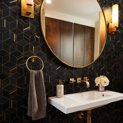 Natural Dorato Marble Mosaic Wall Tile