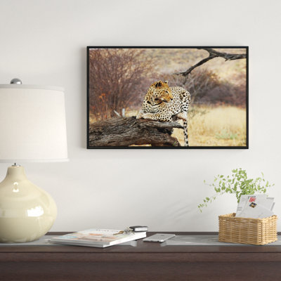 Leopard Sitting On Tree Trunk - Print