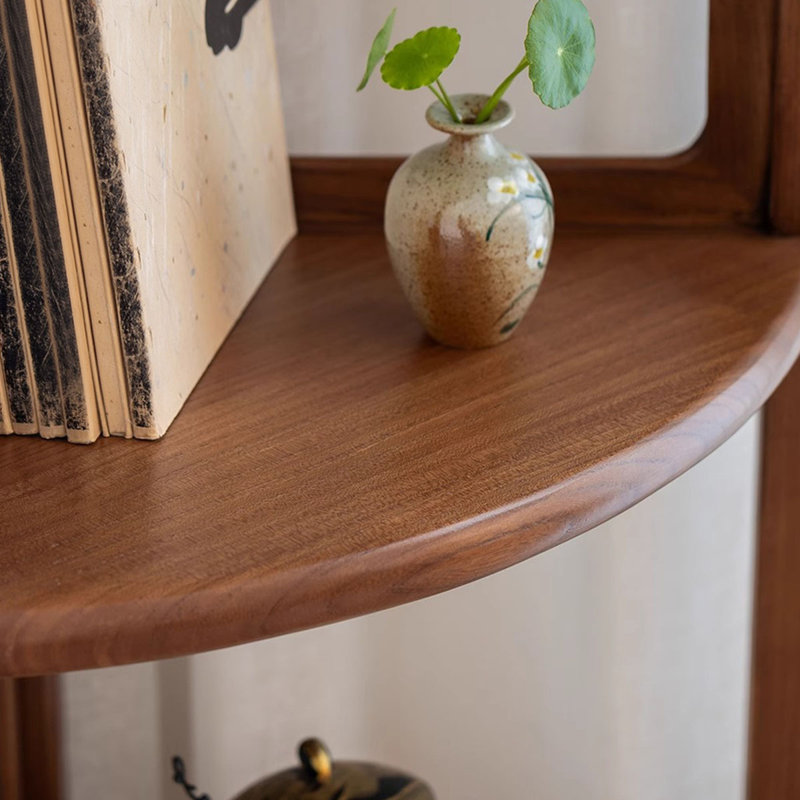 Mid-Century Modern Walnut Solid Wood Corner Cabinet