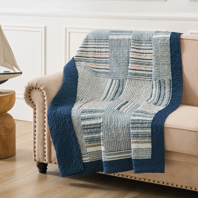 Voyage Stripe Patchwork Print Throw