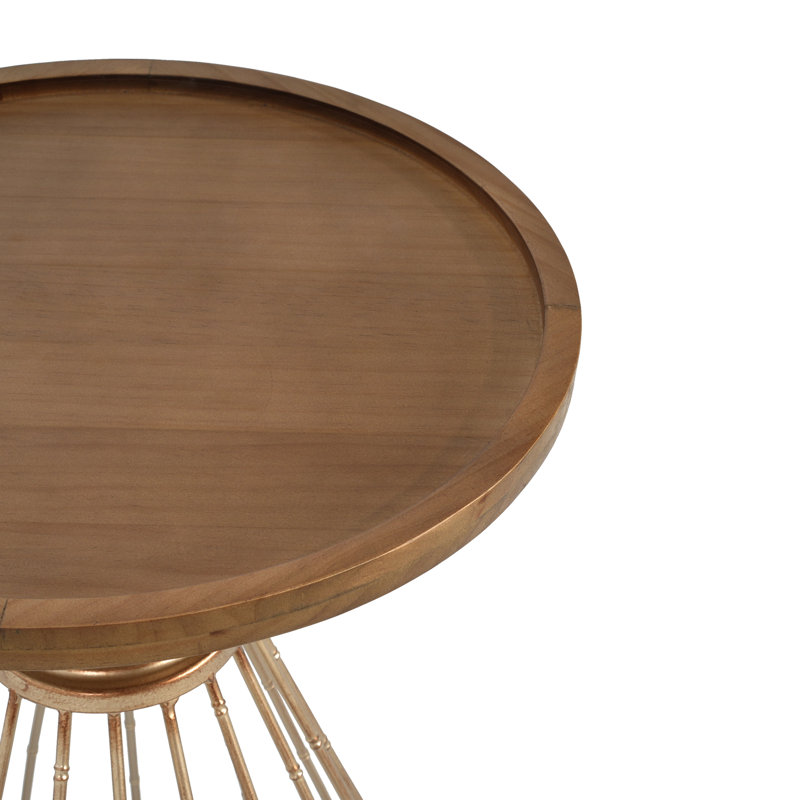 TABLE D'APPOINT ÉPINE DE RÉTRO, BLEU ANTIQUE ET COULEUR NATURELLE