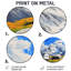 Rocky Mountain Majesty - rustique auberge, art mural rond en métal blanc-1142250910