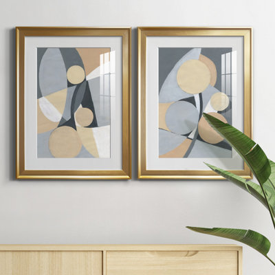 Millenium I - Encadré sous verre acrylique, ensemble de 2, grand tableau pour salon