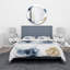 Ensemble de housse de couette en microfibre bleu foncé / or / blanc-66389879
