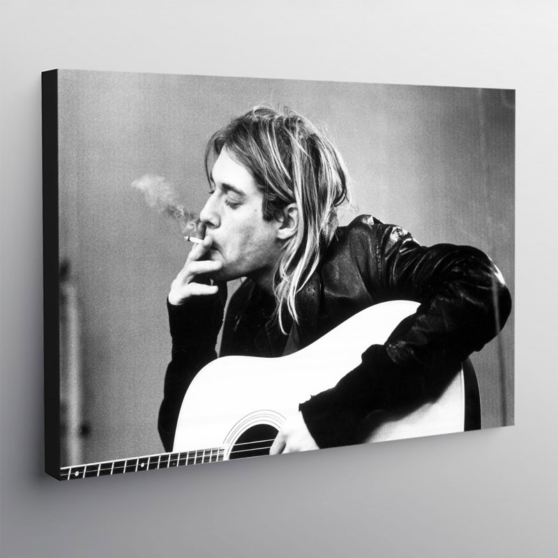 Kurt Cobain Smoking - Wrapped Canvas Print, 31cm H x 41cm W x 4cm D