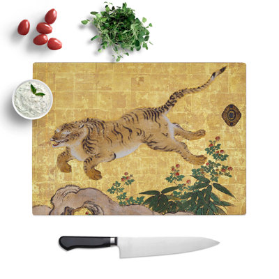 Glass Leaping Tiger by Hashimoto Gaho Chopping Board