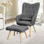 Hraztan Velvet Armchair with Footstool-343012957