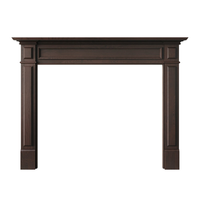 Riversdale Traditional Wood Fireplace Mantel Surround Kit Includes Wooden Mantel Surround & Shelf, Black Paint, 68.75"