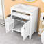 Meuble-lavabo de 30 pouces avec lavabo en céramique, armoire à rideaux et portes à fermeture en douceur-316816005