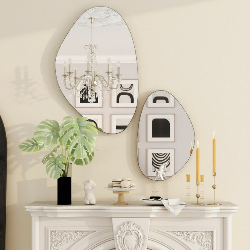Glass Arch Wall Makeup / Shaving Mirror