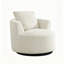 Chaise d'appoint pivotante à 360 °, chaise rembourrée Spring - crème