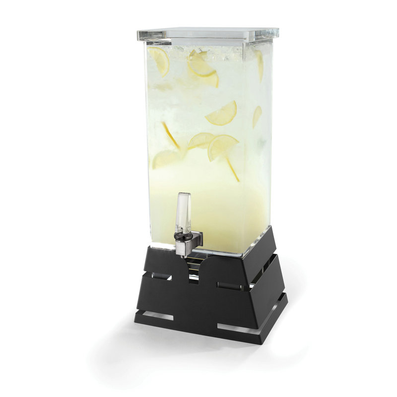 Carré 128 oz Distributeur de boissons, Noir, H 23,5 po x l 9 po x P 11,65 po