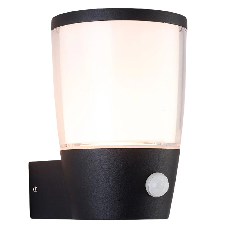 Canoby 16.3cm H Outdoor Armed Sconce, Black