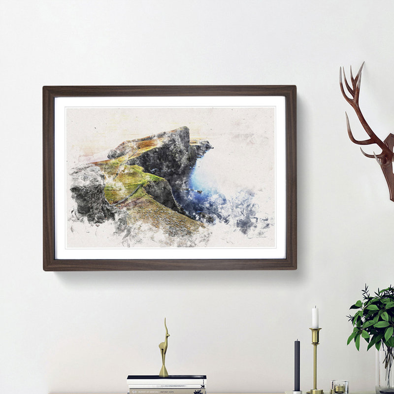 Lighthouse in the Isle of Skye - Picture Frame Painting Print, Walnut Framed, 62cm H x 87cm W x 2cm D