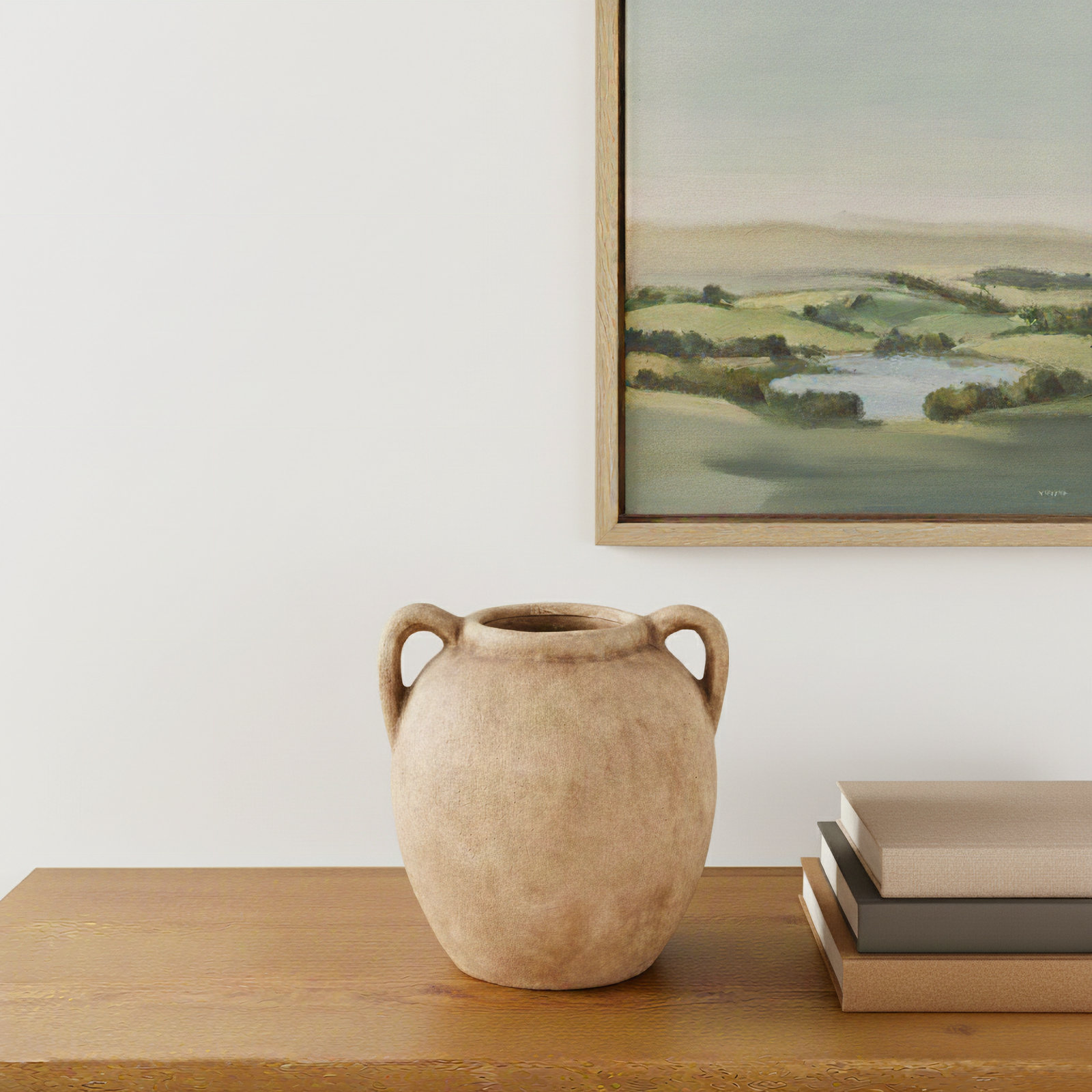 Ceramic Table Vase, Light Brown