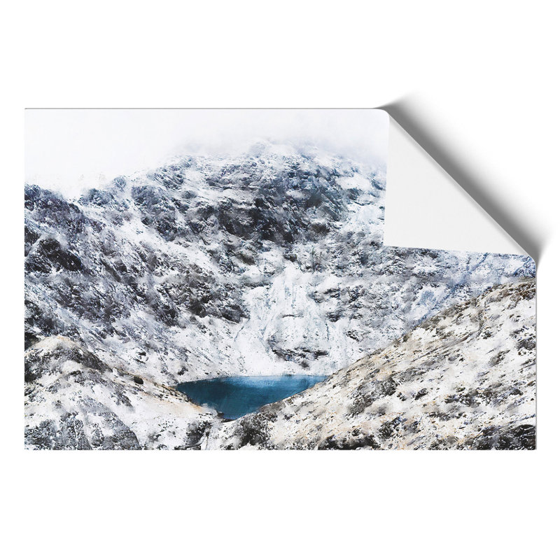 Hidden Lake in Snowdonia North Wales Painting - Frameless Print, 42cm H x 59cm W x 0.1cm D