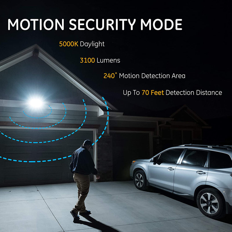 3 - Head Dusk to Dawn Outdoor Security Flood Light with Motion Sensor
