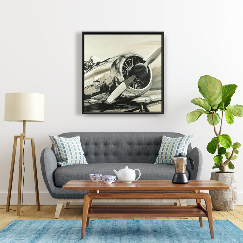 Reproduction d'aéronef rétro sur toile