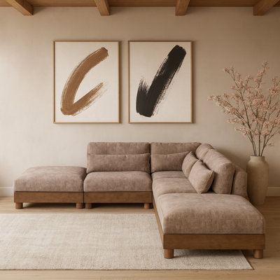 Canapé modulaire en tissu 5 pièces Agatha