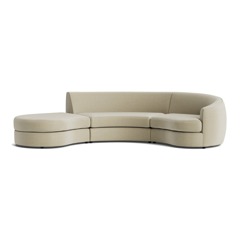 Giselle 3-Piece Right Arm Sectional, Performance Linen - Flax