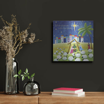 'Watching Their Flocks' by Elle Media Group Ltd Metal Wall Art, 12" x 12"