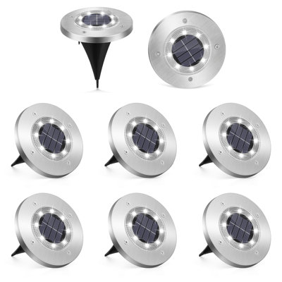 Paradise By NEX Satin Solar Powered Integrated LED Steel Pathway Light Kit