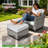 Allcot 5 - Person Wicker/Rattan Patio Furniture Set, Outdoor Sofa Set with Couch, Chairs, Ottomans, Throw Pillows, Coffee Table and Comfy Cushions-112553050