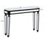 Vintage Carving Console Table With Mirrored Finish, Open Storage For - Black & Silver, 48"W X 32.7"H 14"D, Solid Wood + Glass Grain Mirror Effect, Triangular