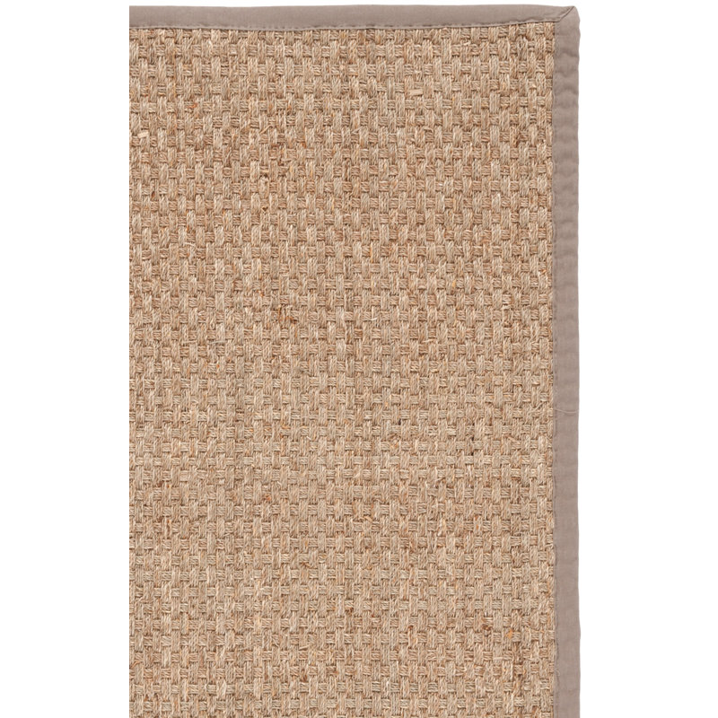 Auckland Bamboo Slat/Seagrass Natural/Gray Area Rug, Runner 2'6" x 8'
