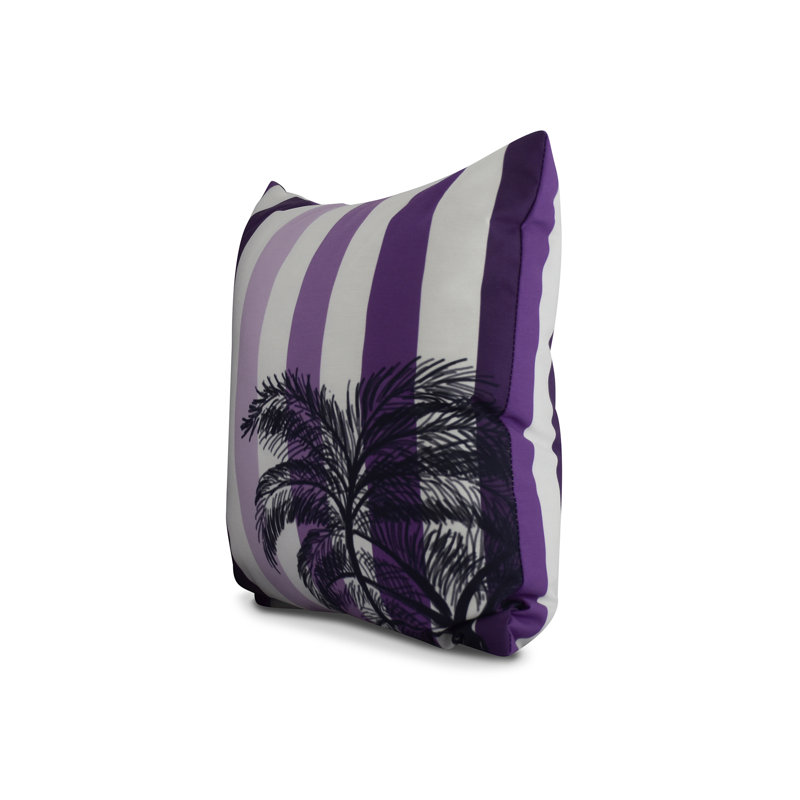 Cuban Flare Outdoor Square Pillow Cover & Insert, Purple, 16" x 16"