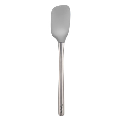 Tovolo Flex-Core Stainless Steel Handled Spoonula, Silicone Spoon Spatula Head With Ergonomic Grip Stainless Steel Handle, Dishwasher-Safe Kitchen Utensil