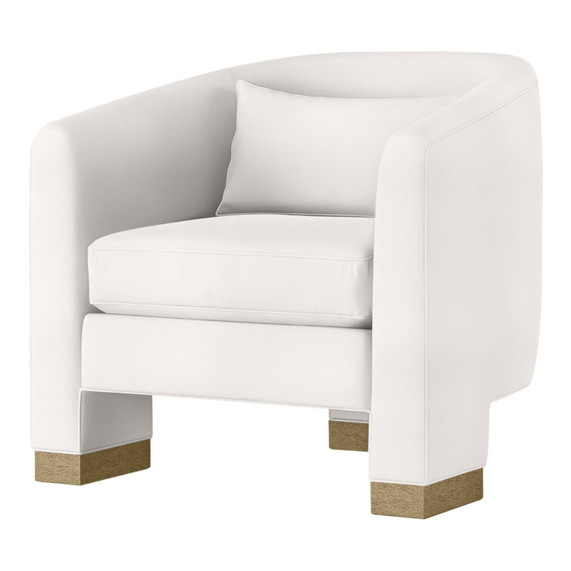 Fauteuil demi-tonneau Admiral, Perigold sur l'agneau Sables blancs, Dune
