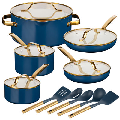 Gotham Steel Modern Collection 15 Piece Ceramic Nonstick Cookware Set