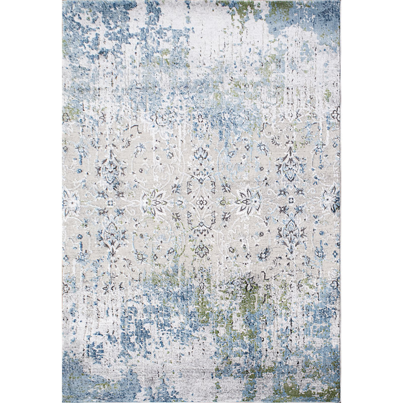 Tapis bleu clair Lawnton, Rectangle 5 pi 3 po x 7 pi 7 po