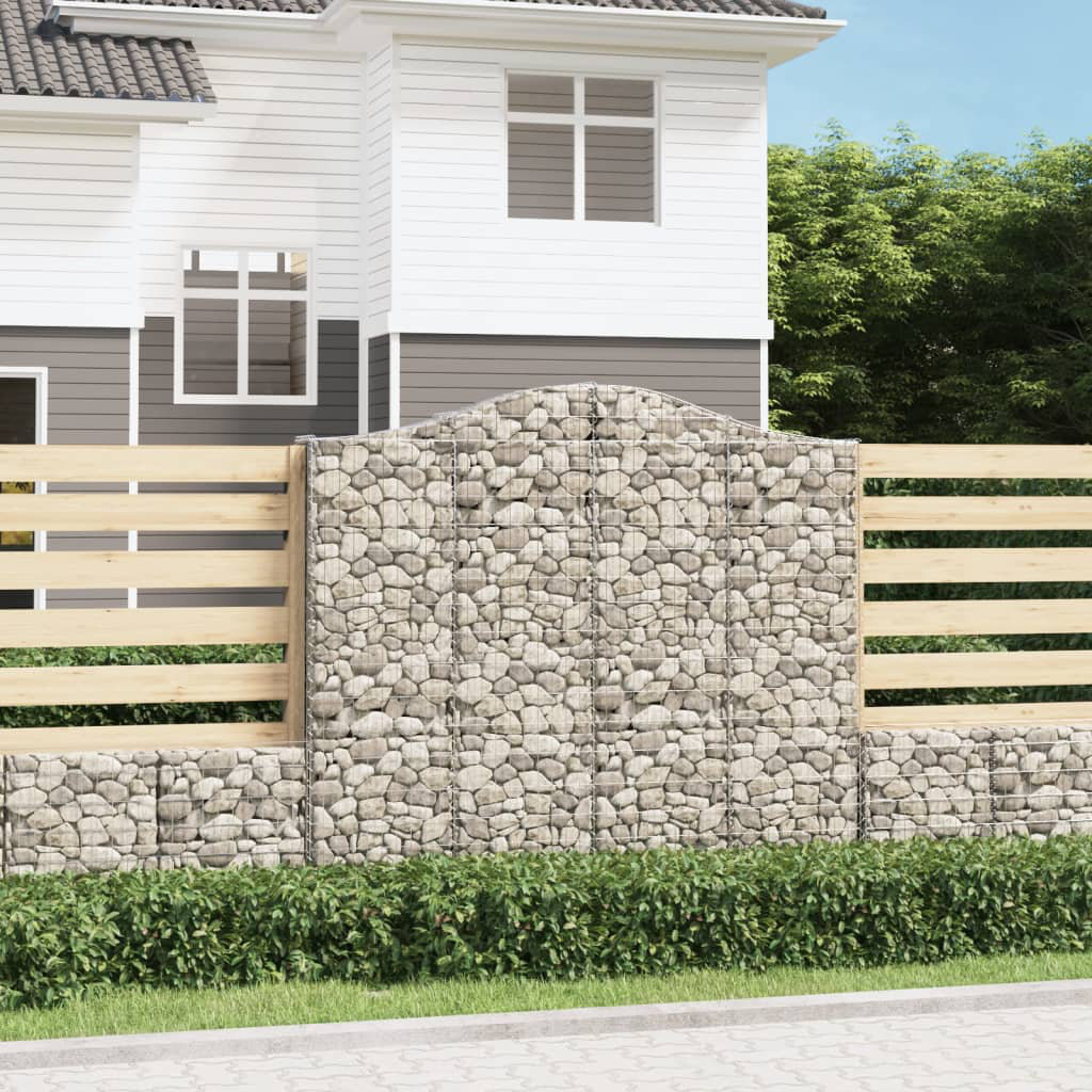 Bitha Silver Metal Arched Gabion Baskets Included