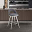 Tabouret tournant en acier inoxydable brossé avec similicuir gris-1464174069-1464174071-1464174075