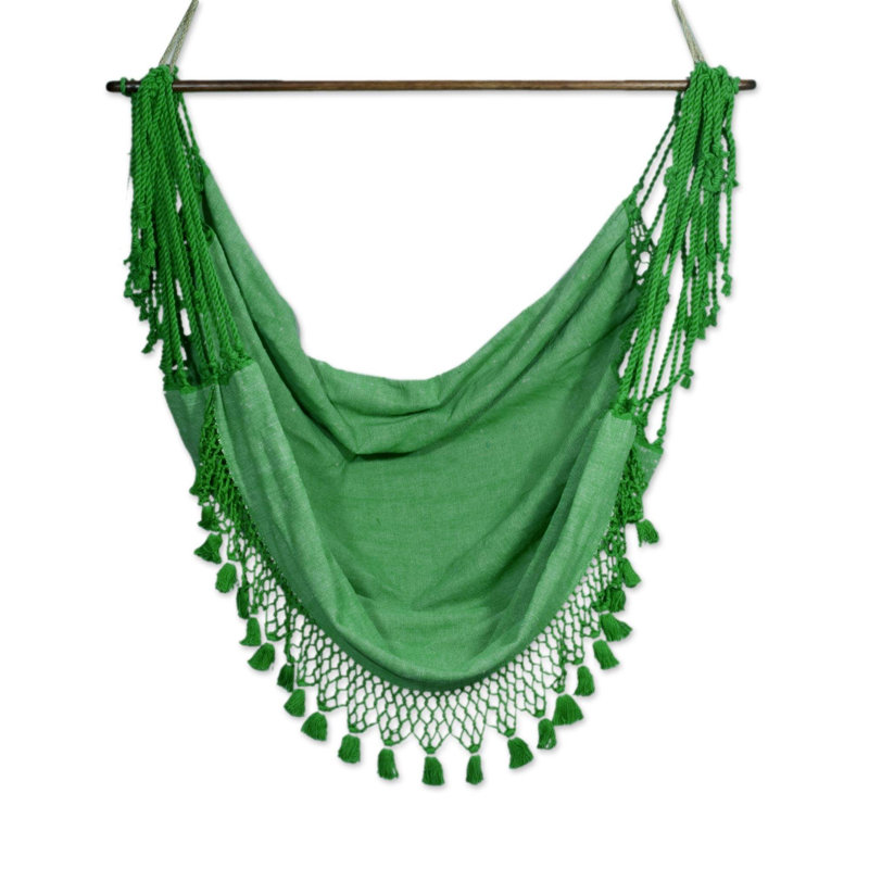 Chaise hamac en coton Polly, Vert