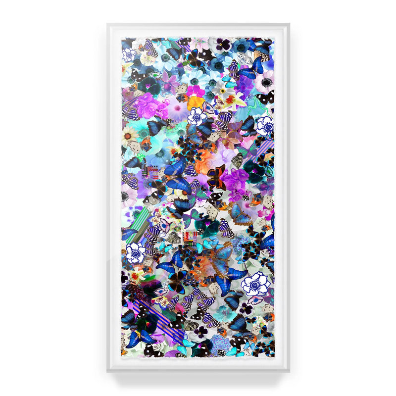 Butterfly Collage By Kristi Kohut, White Wood, 40" H x 23" W