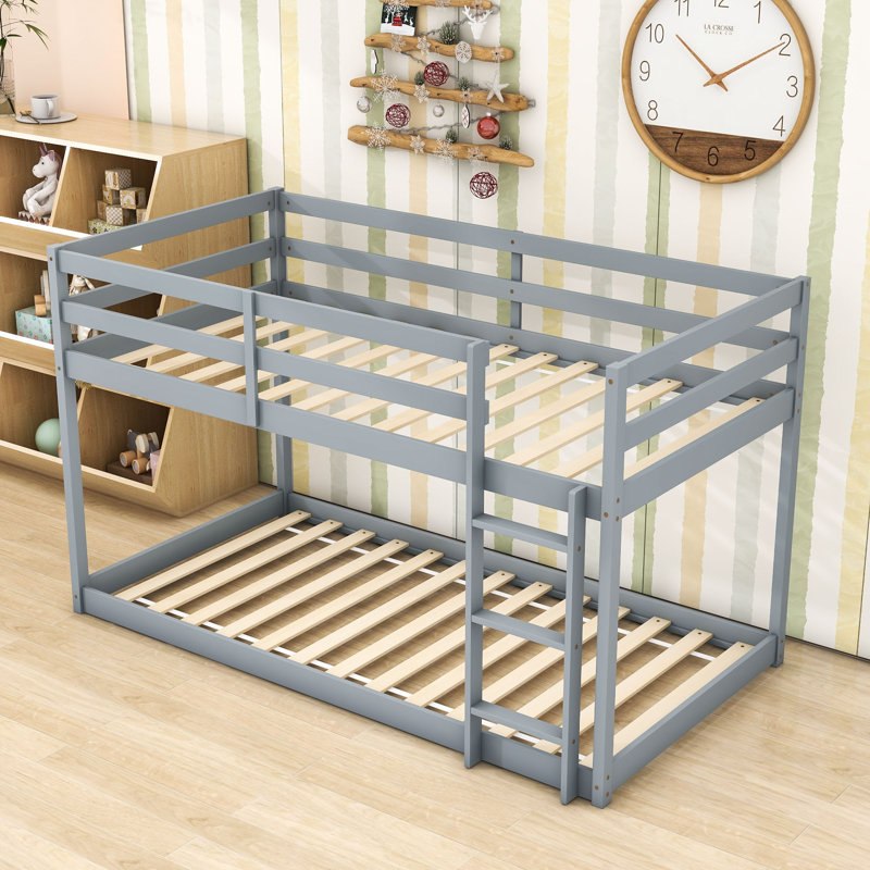 Nissequogue Kids Twin Over Twin Bunk Bed, Gray