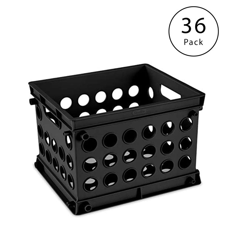 Ensemble pratique de mini caisses en plastique, 36-Pack, Black