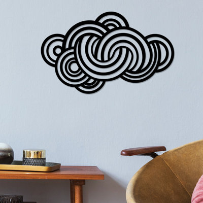 Stylish Decorative Metal Wall Accessory, Black, 27.6 x 16.9 inches | 100% Metal Construction, Thickness: 0.06 inches | Easy Wall Hanging Design, Perfect for Home Decor & Modern Interiors, Durable & Elegant