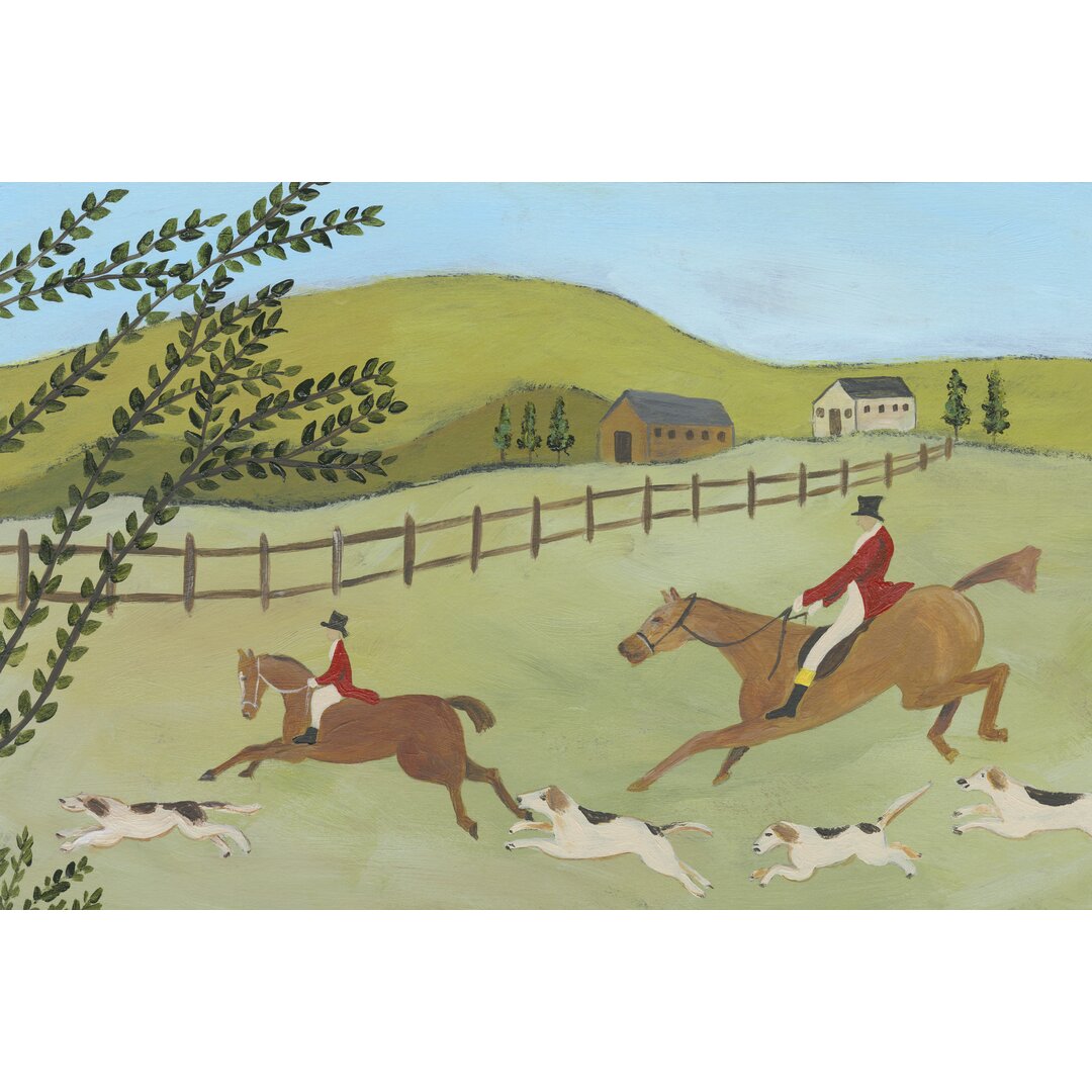 Leinwandbild Folk Art Fox Hunt I von Regina Moore